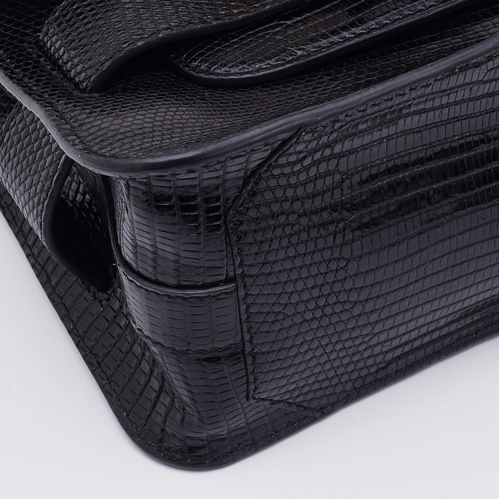 Proenza Schouler Black Croc Embossed Leather PS11 Classic Crossbody Bag 6