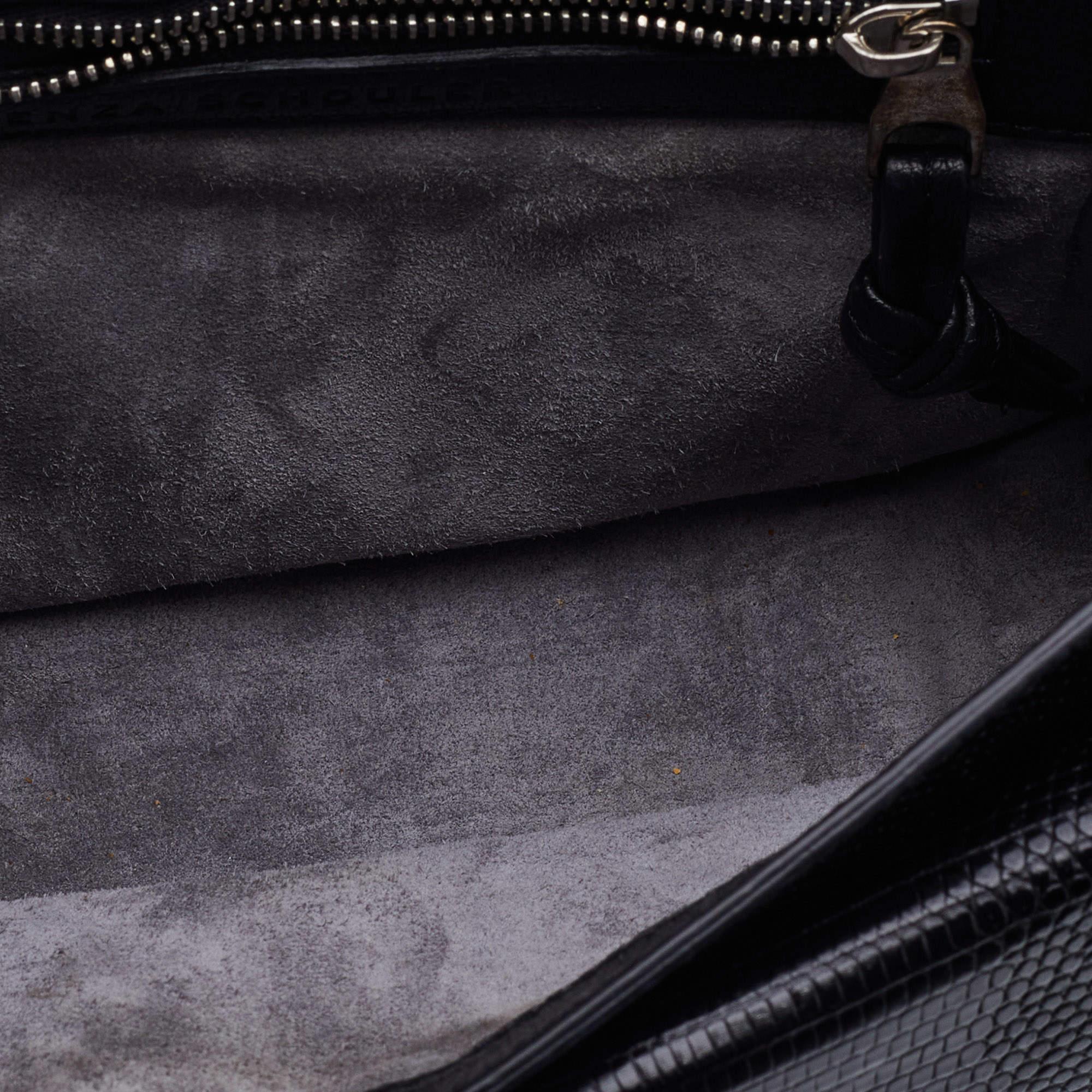 Proenza Schouler Black Croc Embossed Leather PS11 Classic Crossbody Bag 3