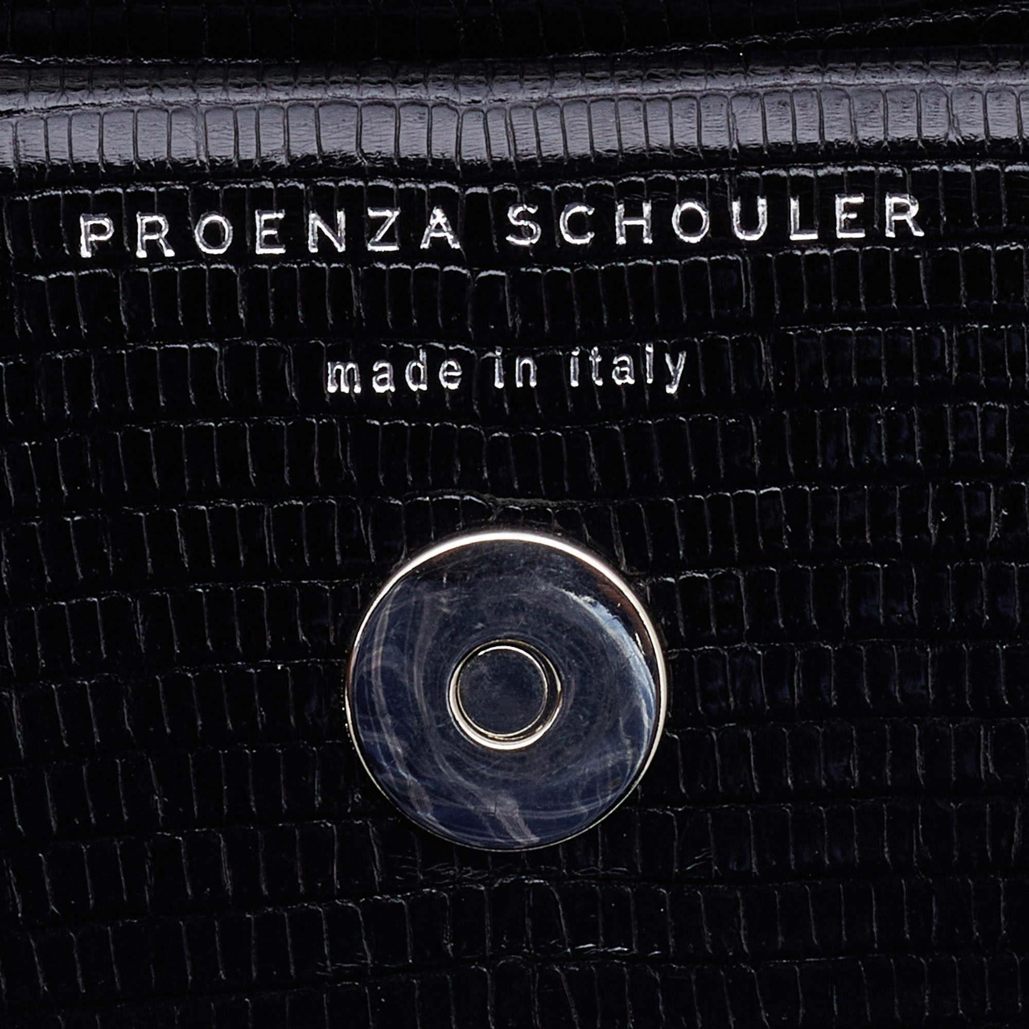 Proenza Schouler Black Croc Embossed Leather PS11 Classic Crossbody Bag 4