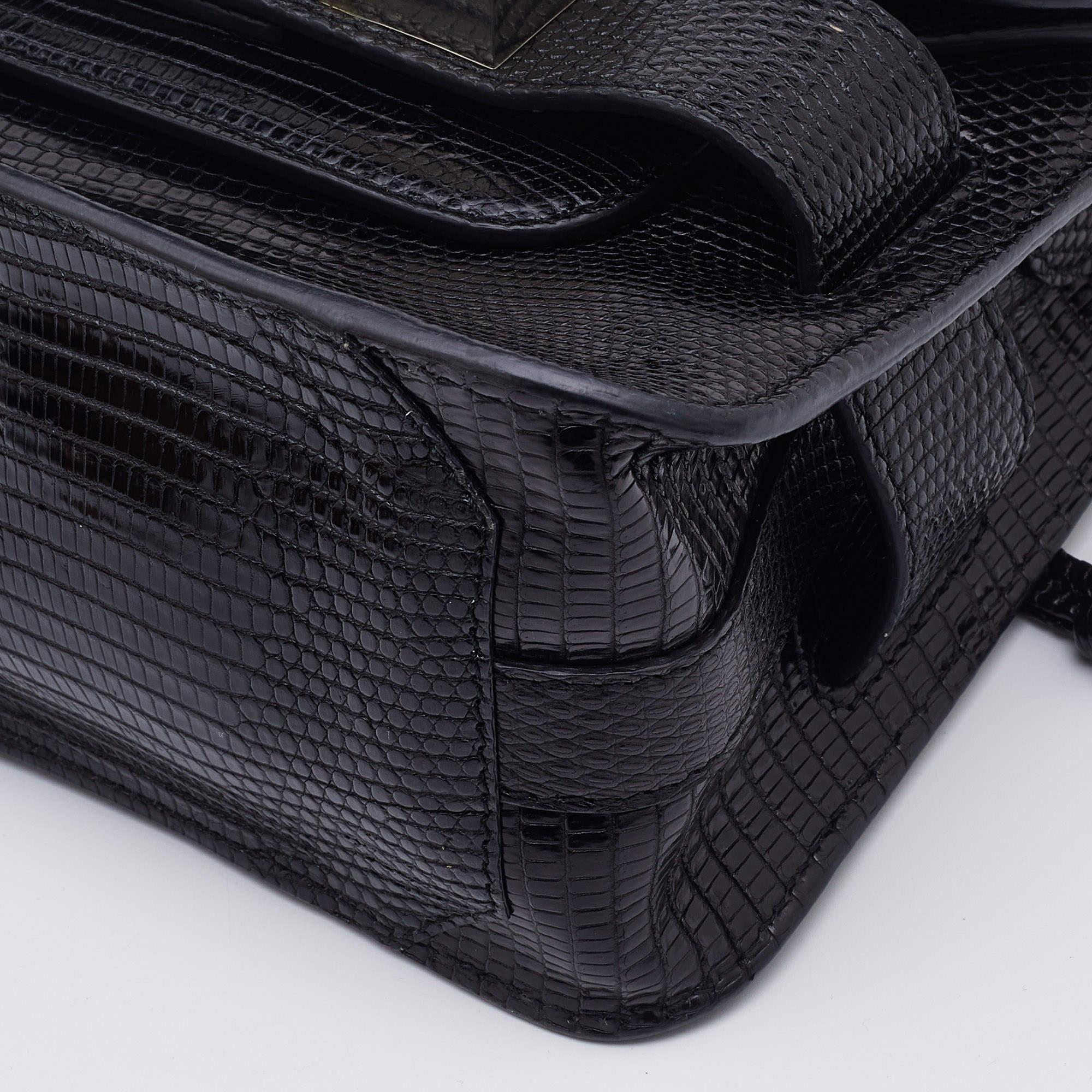 Proenza Schouler Black Croc Embossed Leather PS11 Classic Crossbody Bag 5