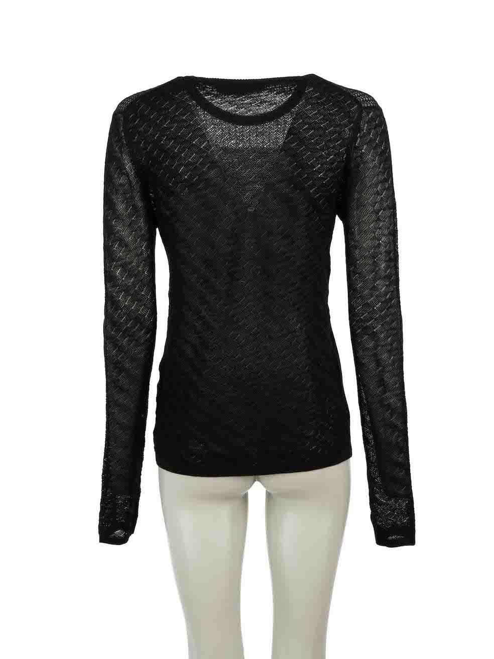 Proenza Schouler Black Crochet Panelled Knit Jumper Size M In Good Condition In London, GB