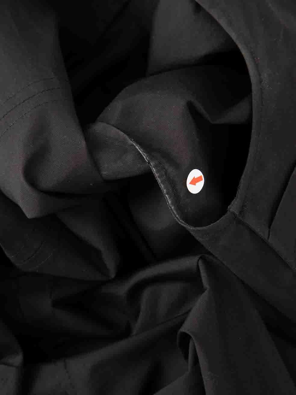 Proenza Schouler Black Eco Poplin Cropped Shirt Size S For Sale 1