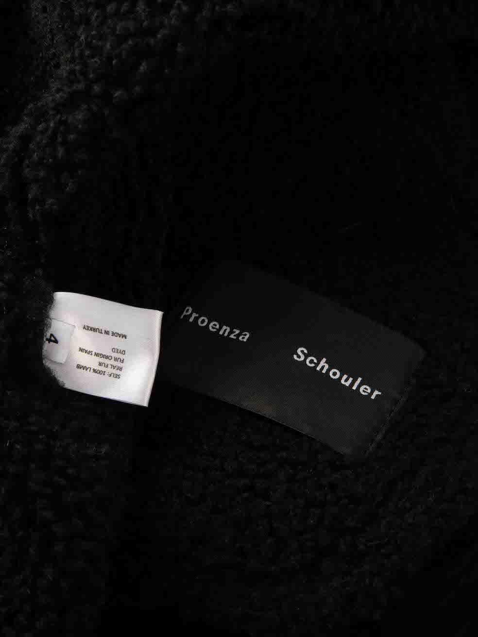 Women's Proenza Schouler Black Lamb Suede Hooded Jacket Size S For Sale