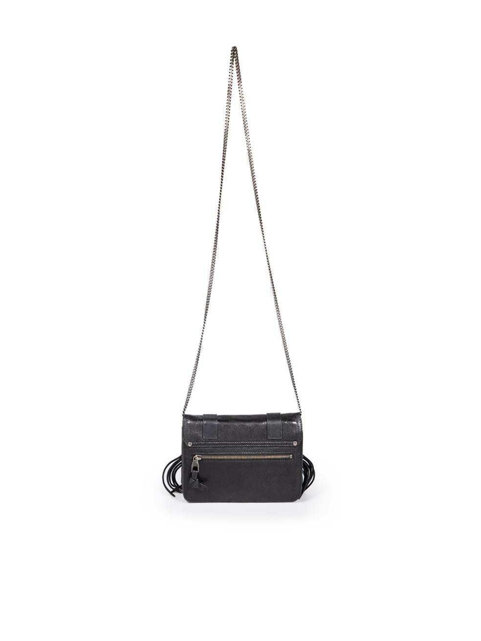 Proenza Schouler Black Leather Fringe Crossbody In Good Condition For Sale In London, GB