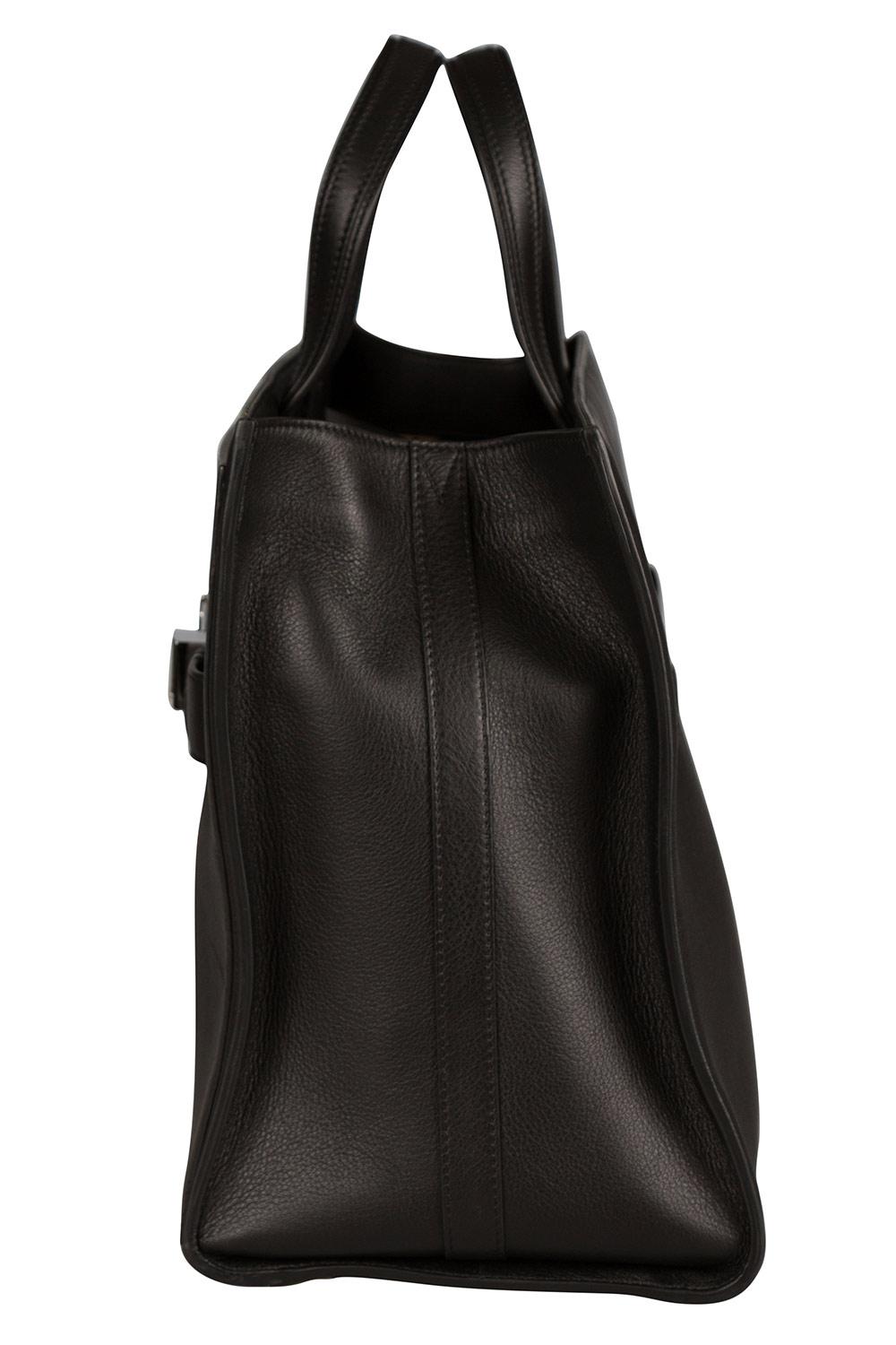 Proenza Schouler Black Leather Large PSII Wide Tote 1