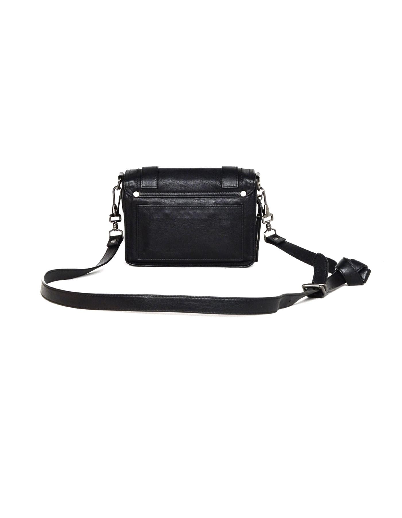 Proenza Schouler Black Leather Mini PS1 Crossbody Bag In Excellent Condition In New York, NY