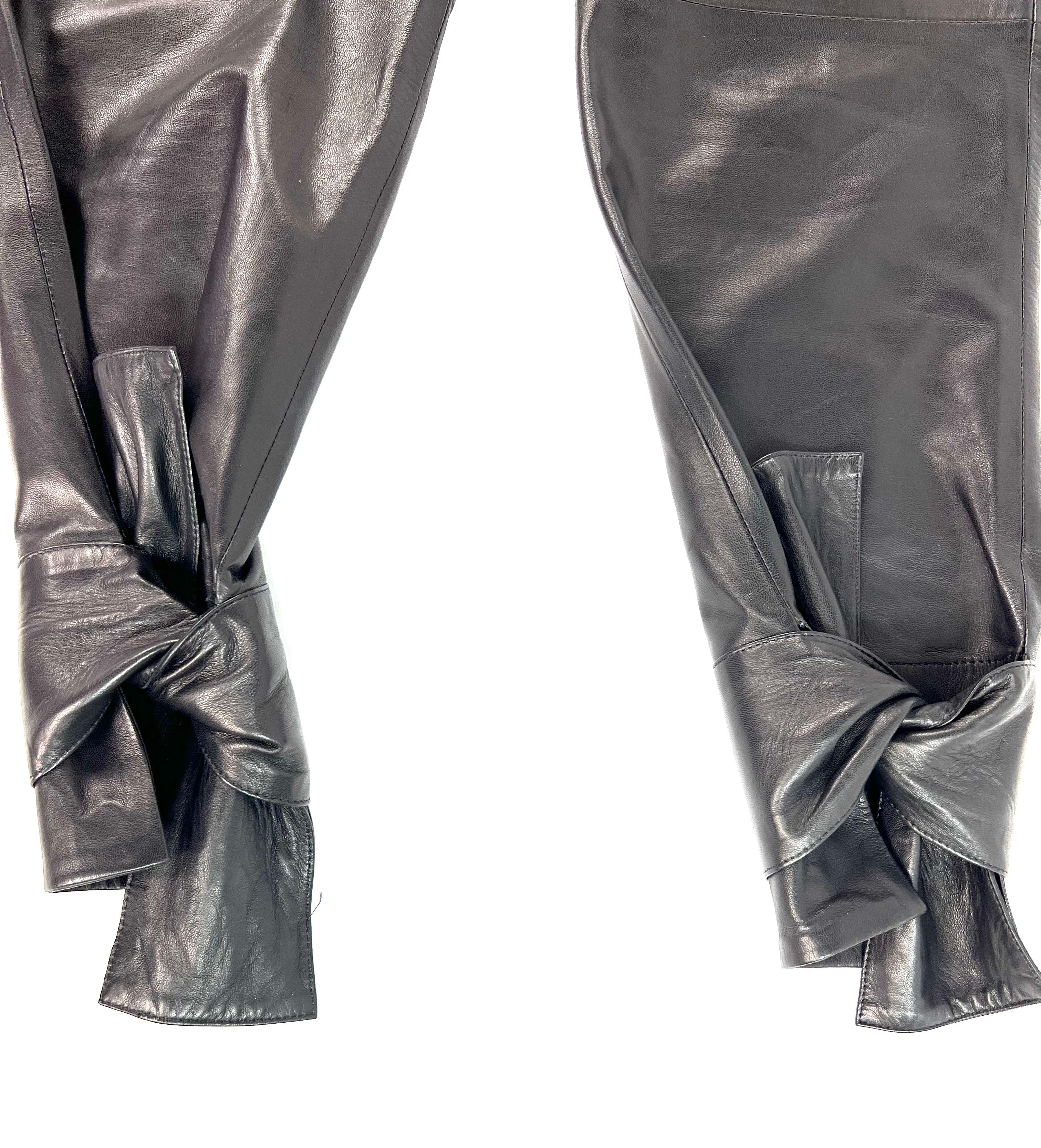 Pantalon en cuir noir Proenza Schouler, Taille 6 en vente 1