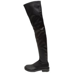 Proenza Schouler Black Leather Thigh-High Boots