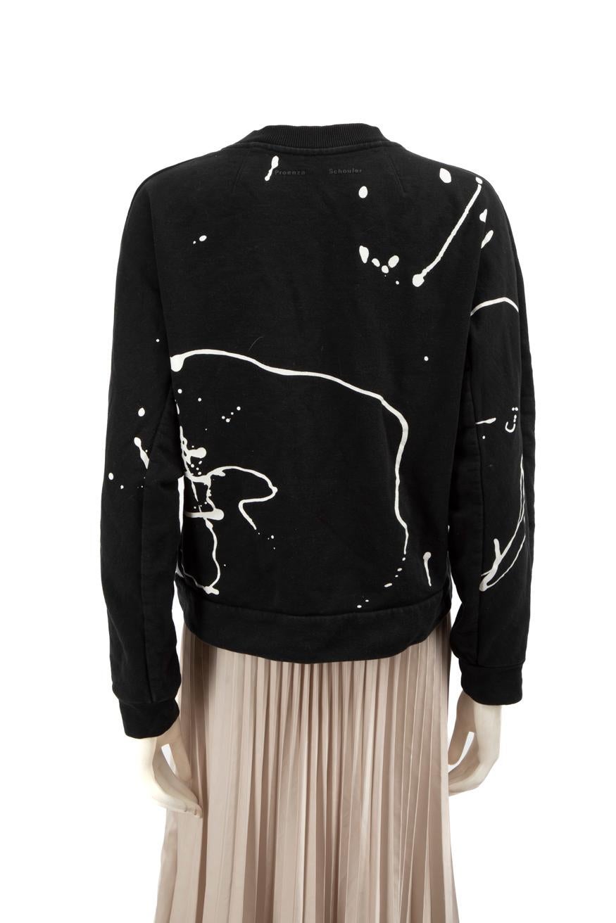 Noir Proenza Schouler Pull noir à éclats de peinture Taille L en vente