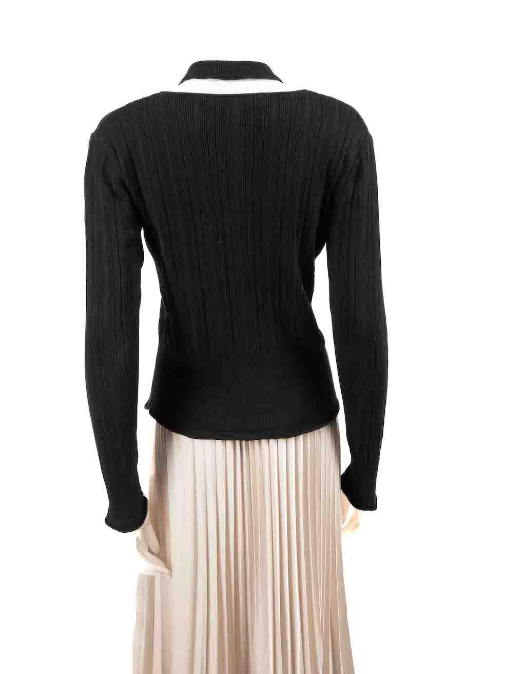 Proenza Schouler Black Silk Ribbed Knit Cardigan Size S In Good Condition For Sale In London, GB