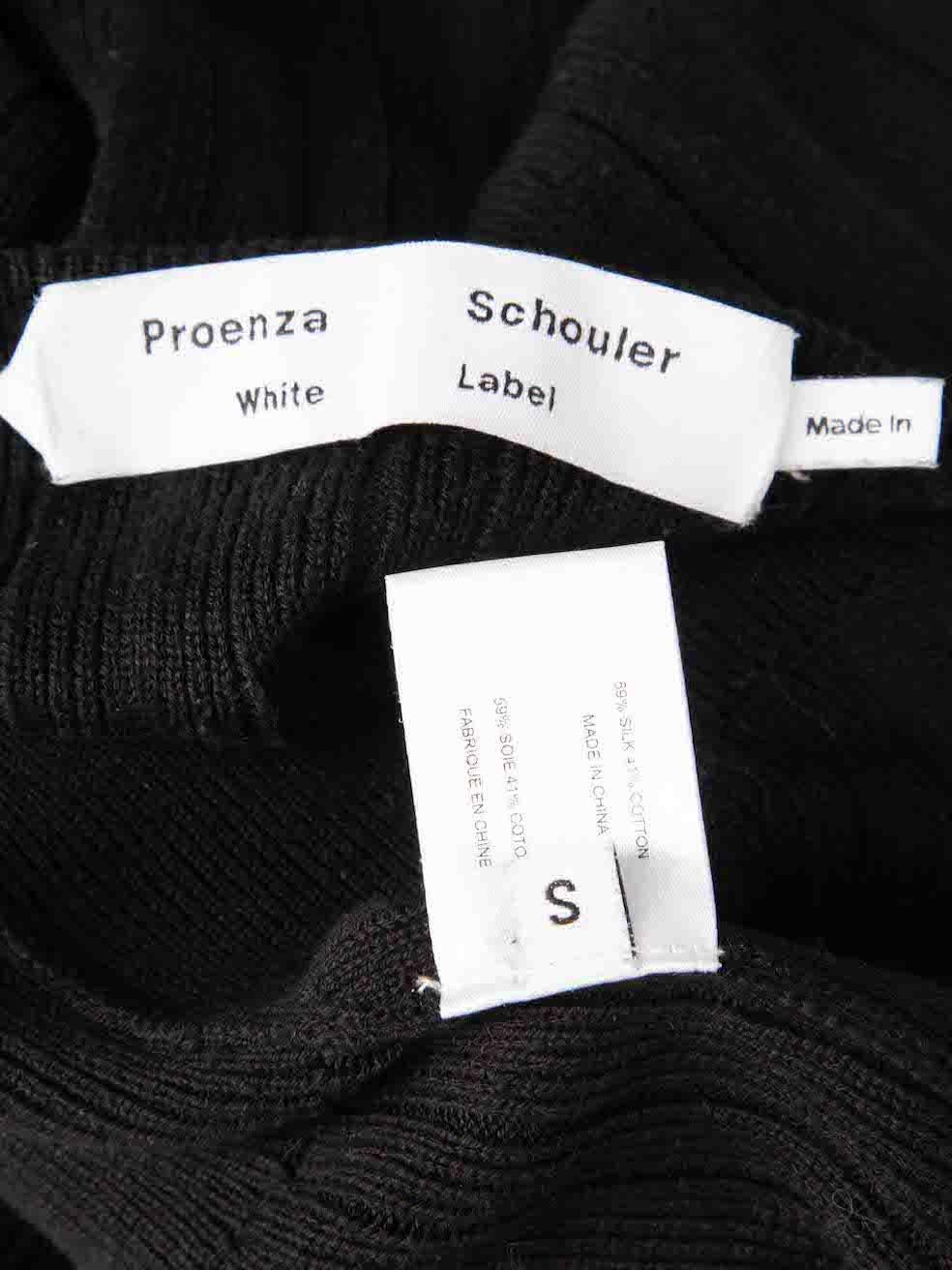Women's Proenza Schouler Black Silk Ribbed Knit Cardigan Size S For Sale