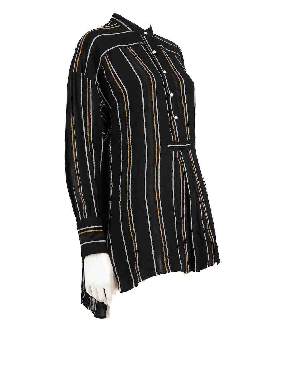 CONDITION is Never worn. No visible wear to blouse is evident on this new Proenza Schouler designer resale item.
 
 
 
 Details
 
 
 Black
 
 Viscose
 
 Tunic blouse
 
 Striped pattern
 
 Button up fastening
 
 Long sleeves
 
 Buttoned cuffs
 
 
 
