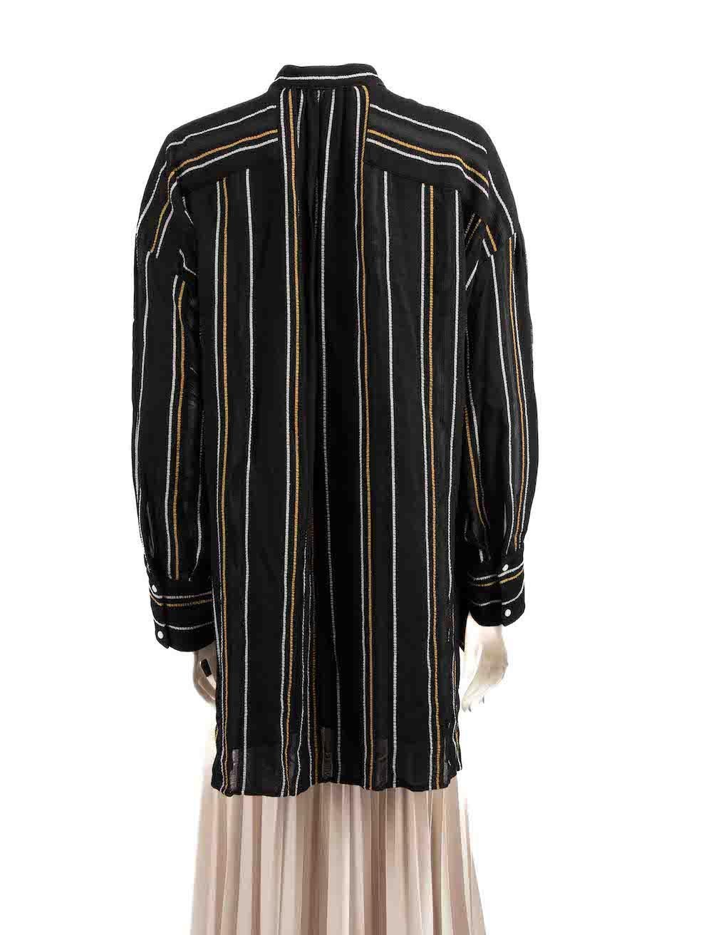 Proenza Schouler Black Striped Tunic Blouse Size XS In New Condition For Sale In London, GB