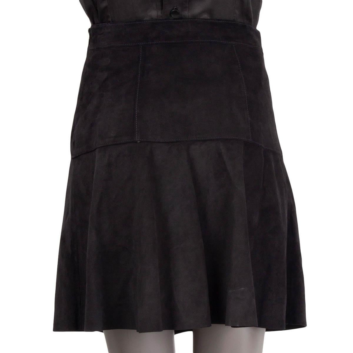 PROENZA SCHOULER black suede Short A-Line Skirt 4 S For Sale 1