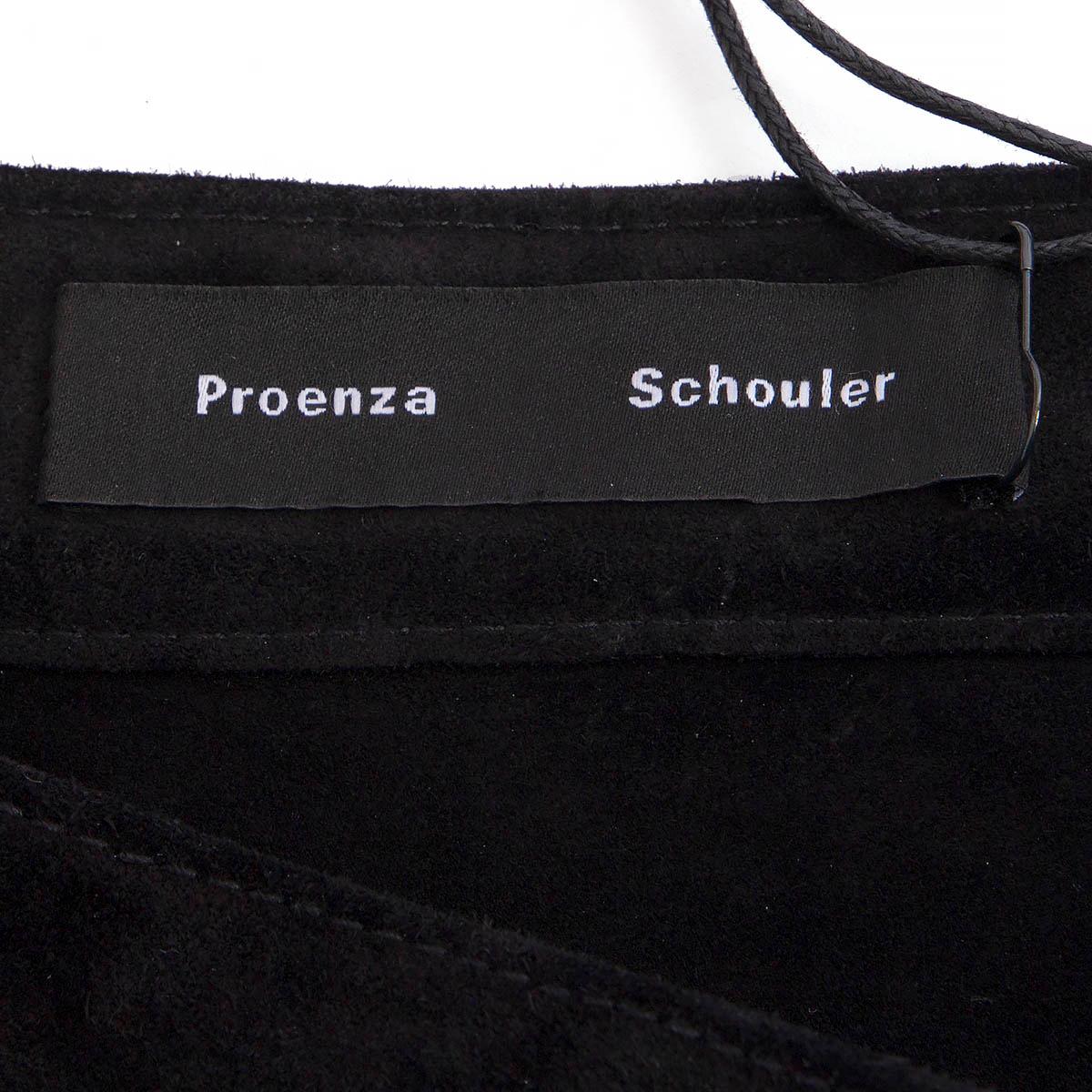 PROENZA SCHOULER black suede Short A-Line Skirt 4 S For Sale 2