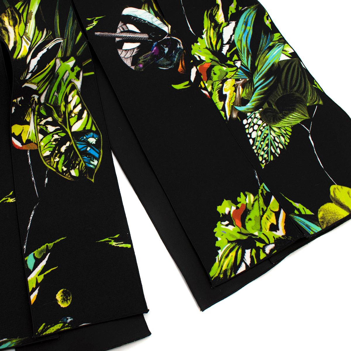 Proenza Schouler Black Tropical Print Cut-Out Dress - US size 4 For Sale 1