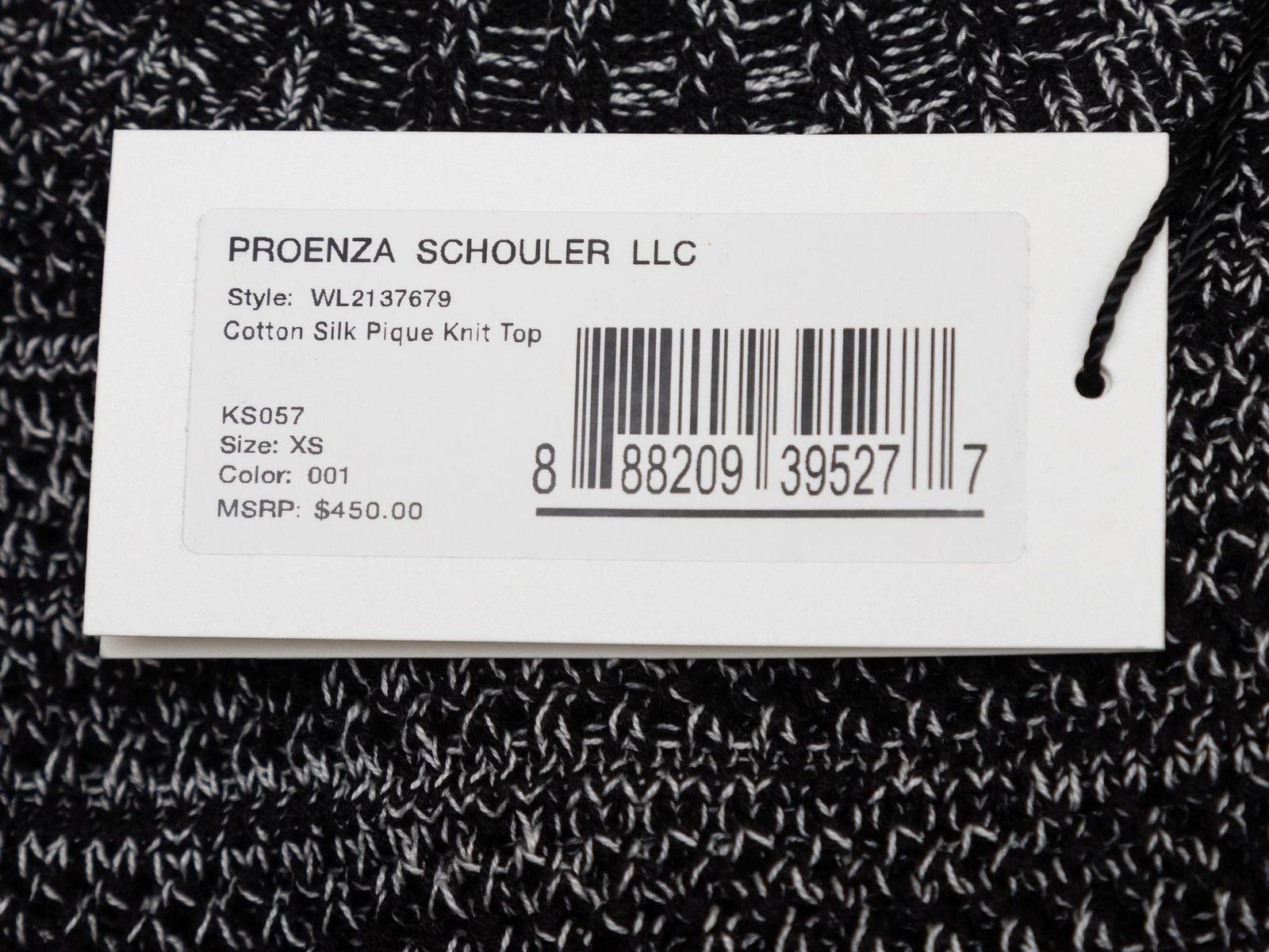 Proenza Schouler Black & White Silk-Blend Melange Sweater In Good Condition In New York, NY