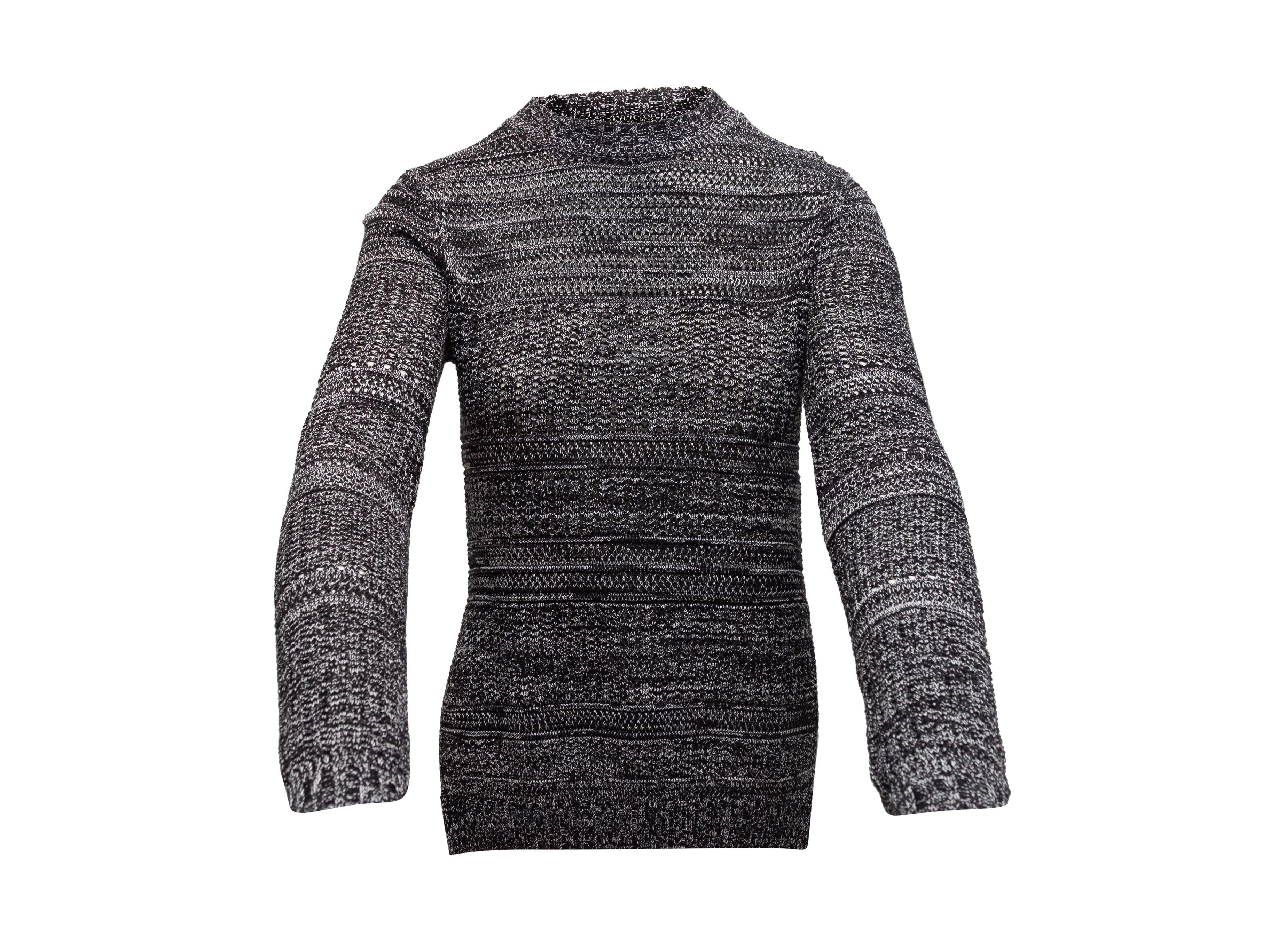 Proenza Schouler Black & White Silk-Blend Melange Sweater 3