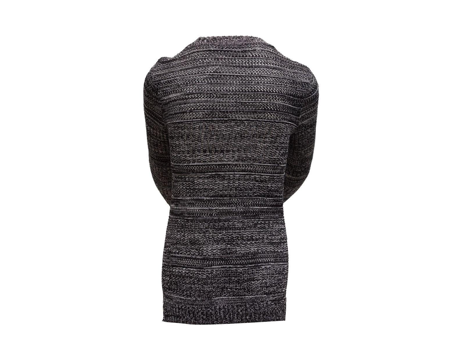 Proenza Schouler Black & White Silk-Blend Melange Sweater 5