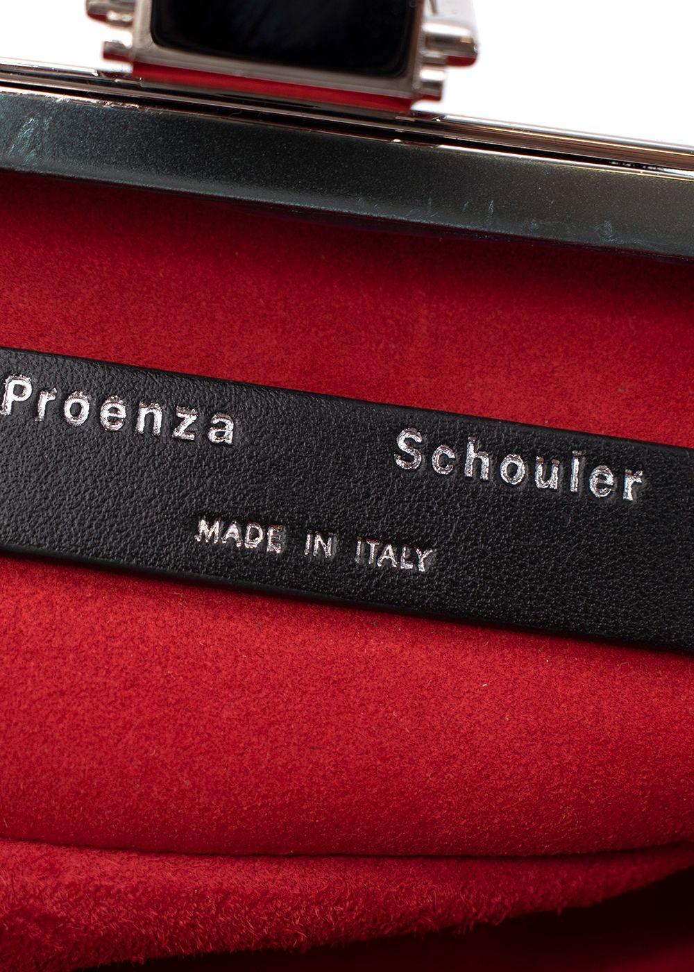 Pochette con cornice asimmetrica a righe bianche e nere di Proenza Schouler in vendita 4