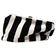 Proenza Schouler Black & White Striped Asymmetric Frame Clutch Bag