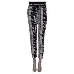 PROENZA SCHOULER black & white WOODBLOCK JACQUARD TAPERED Pants 4 XS