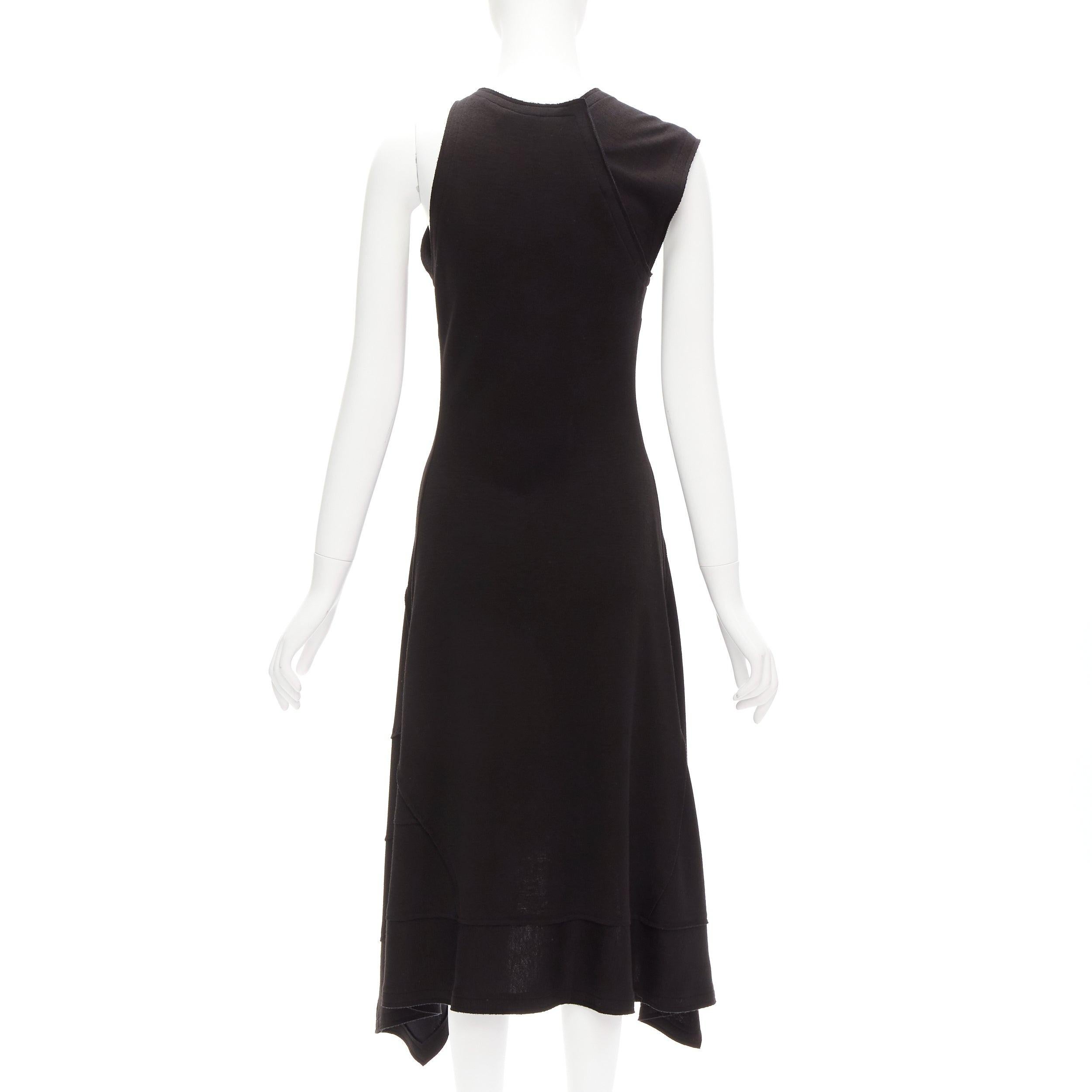 Women's PROENZA SCHOULER black wool blend asymmetric bias cut knitted dress US2 S For Sale