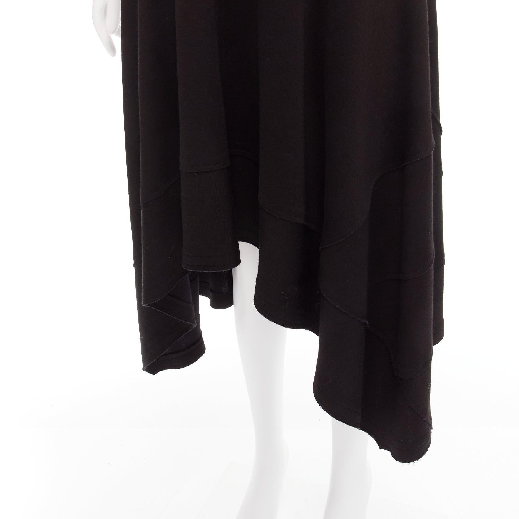 PROENZA SCHOULER black wool blend asymmetric bias cut knitted dress US2 S For Sale 2