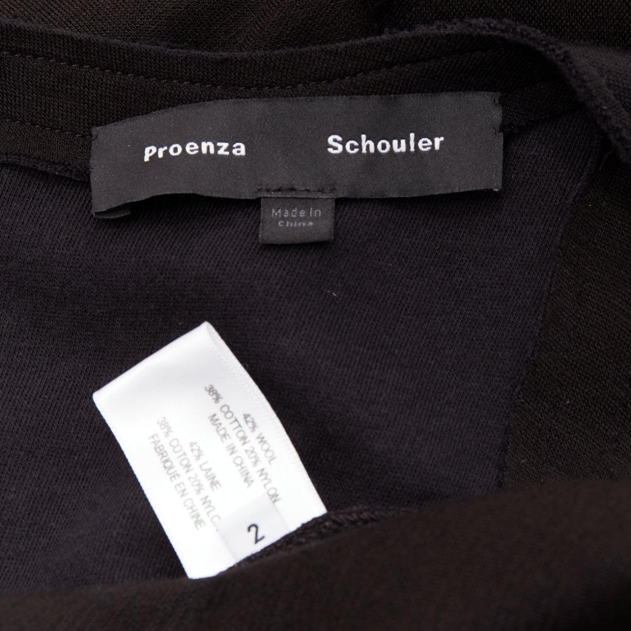 PROENZA SCHOULER black wool blend asymmetric bias cut knitted dress US2 S For Sale 3
