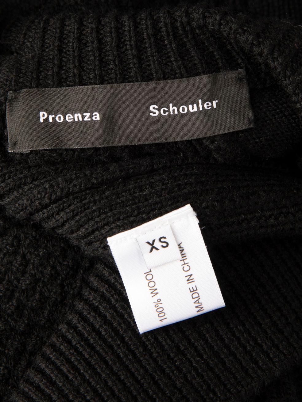 Proenza Schouler Black Wool Knit Button Down Dress Size XS For Sale 2