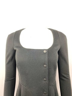Proenza Schouler Black Wool Mini Coat Dress w/ Buttons Size 4