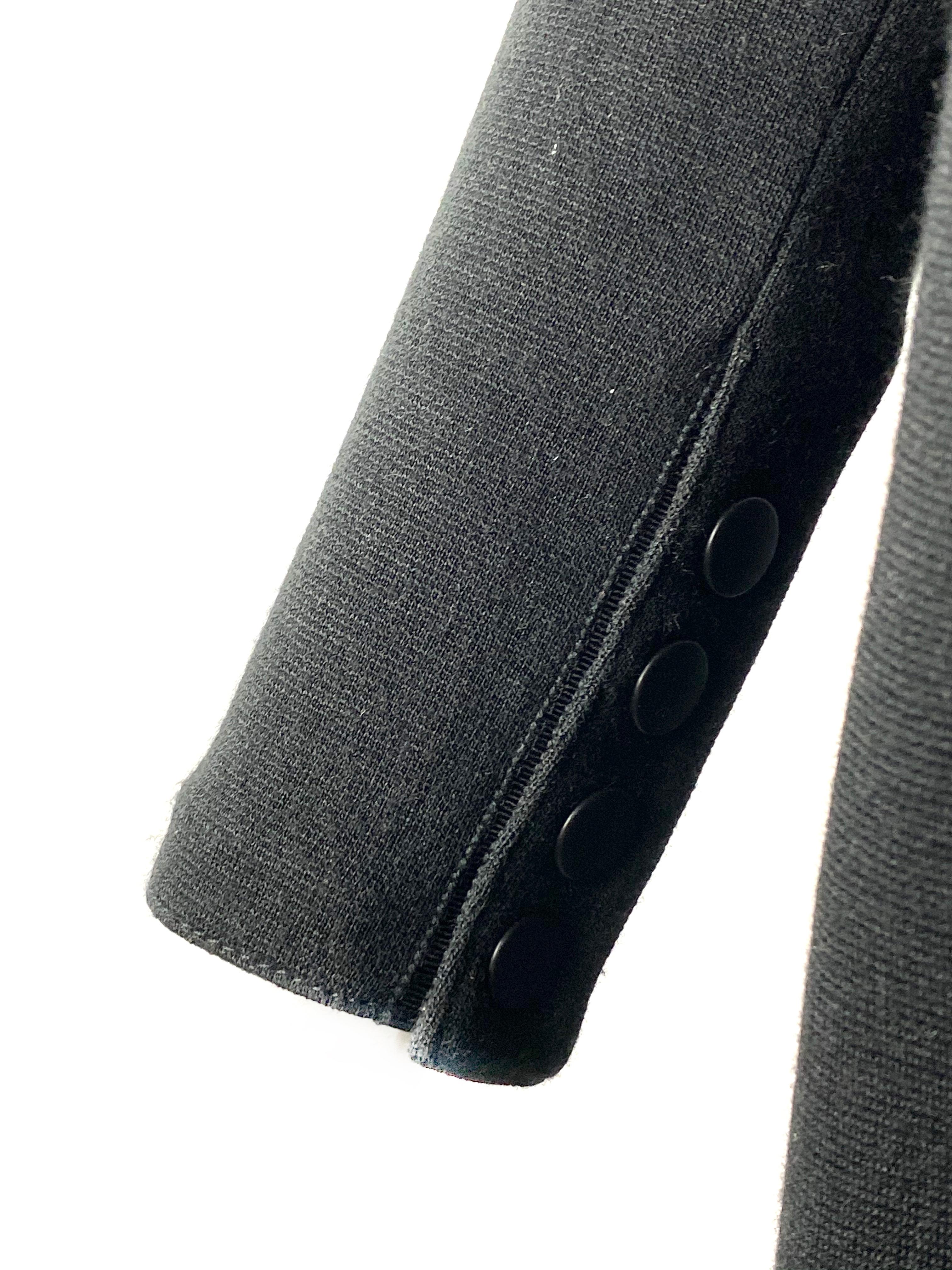 Proenza Schouler Black Wool Mini Coat Dress w/ Buttons Size 4 For Sale 2