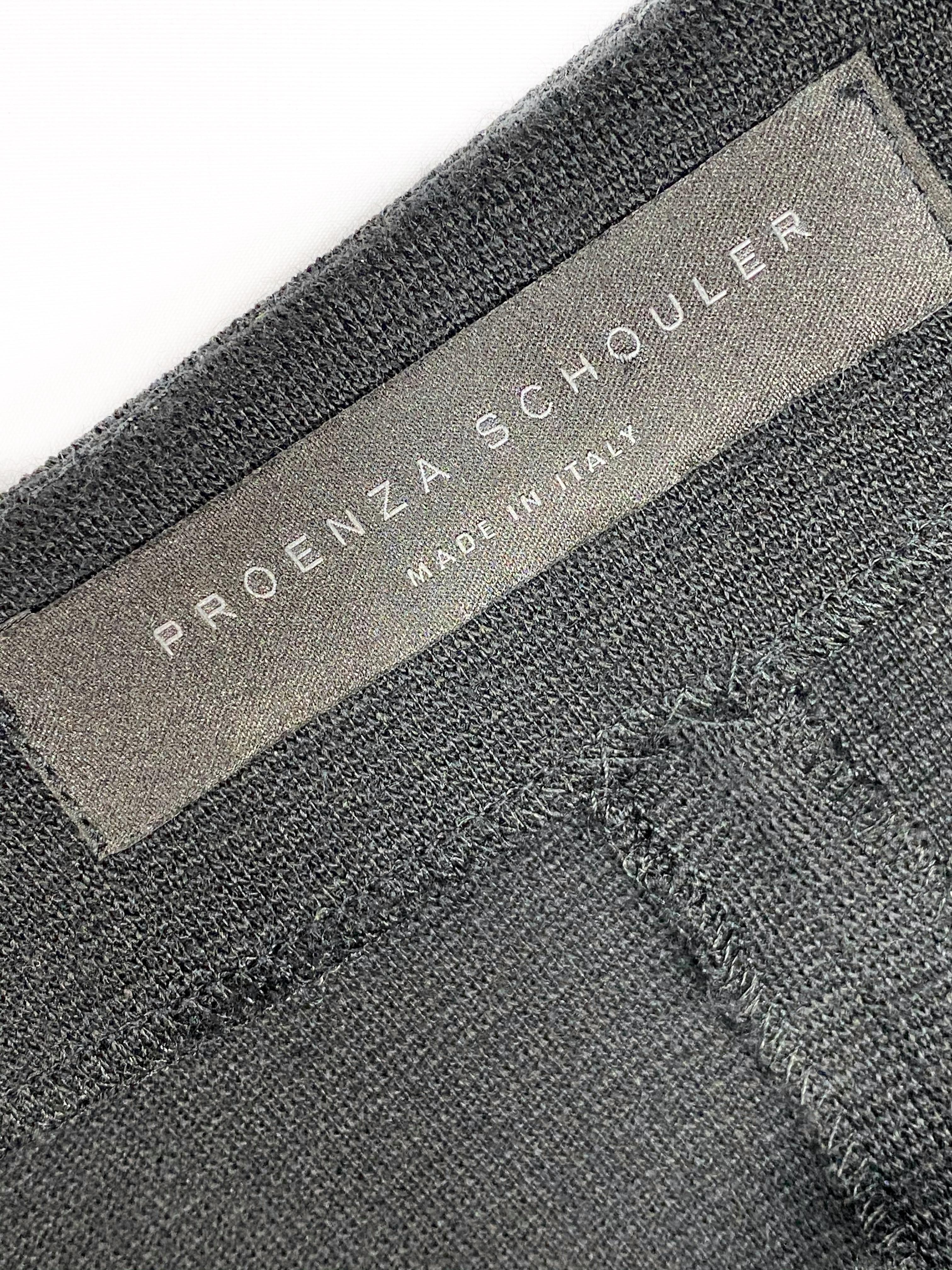 Proenza Schouler Black Wool Mini Coat Dress w/ Buttons Size 4 For Sale 4