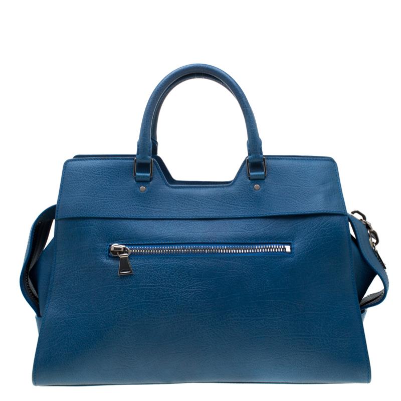 Women's Proenza Schouler Blue Leather Large PS13 Satchel