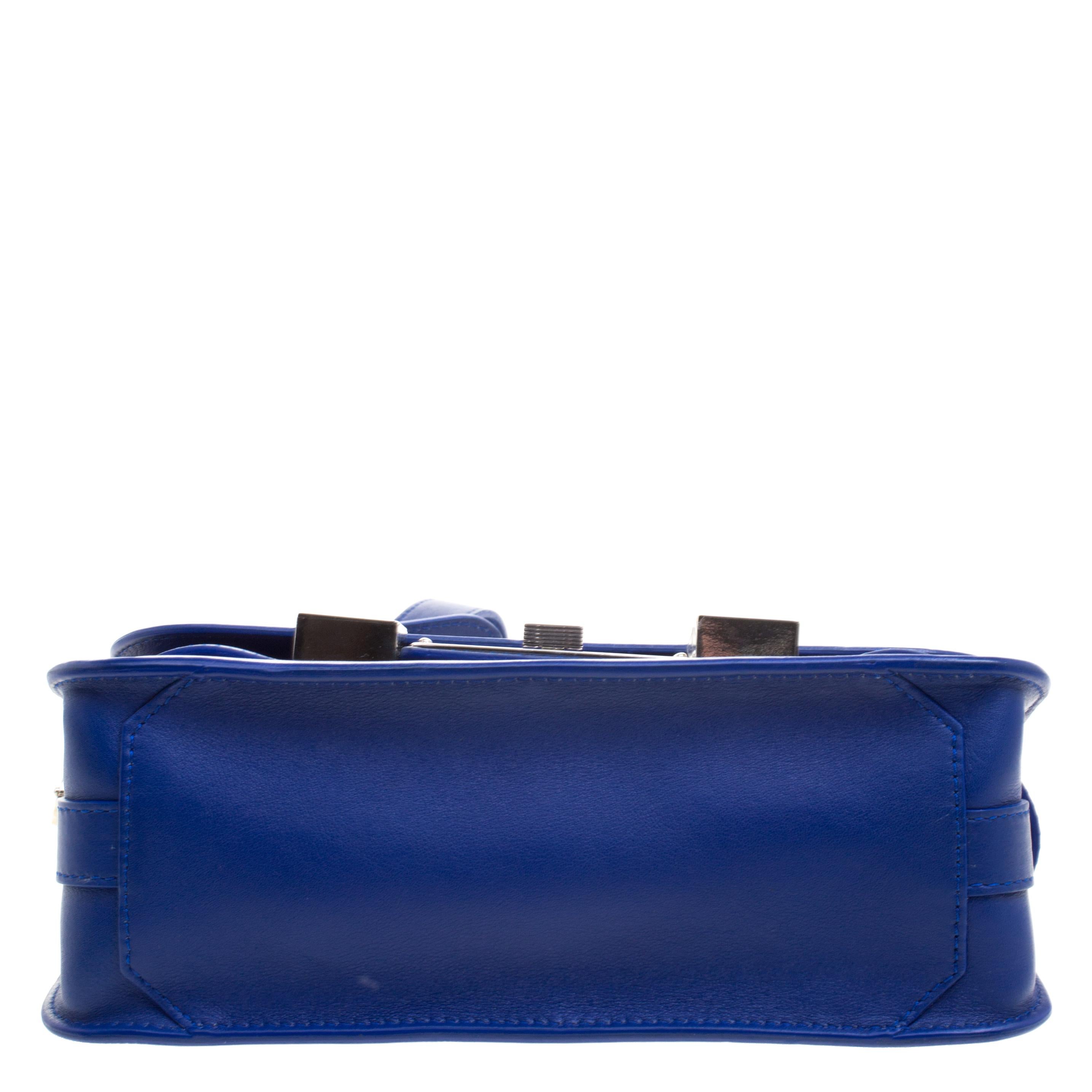 Mini Classic PS11 Umhängetasche aus blauem Leder von Proenza Schouler 1