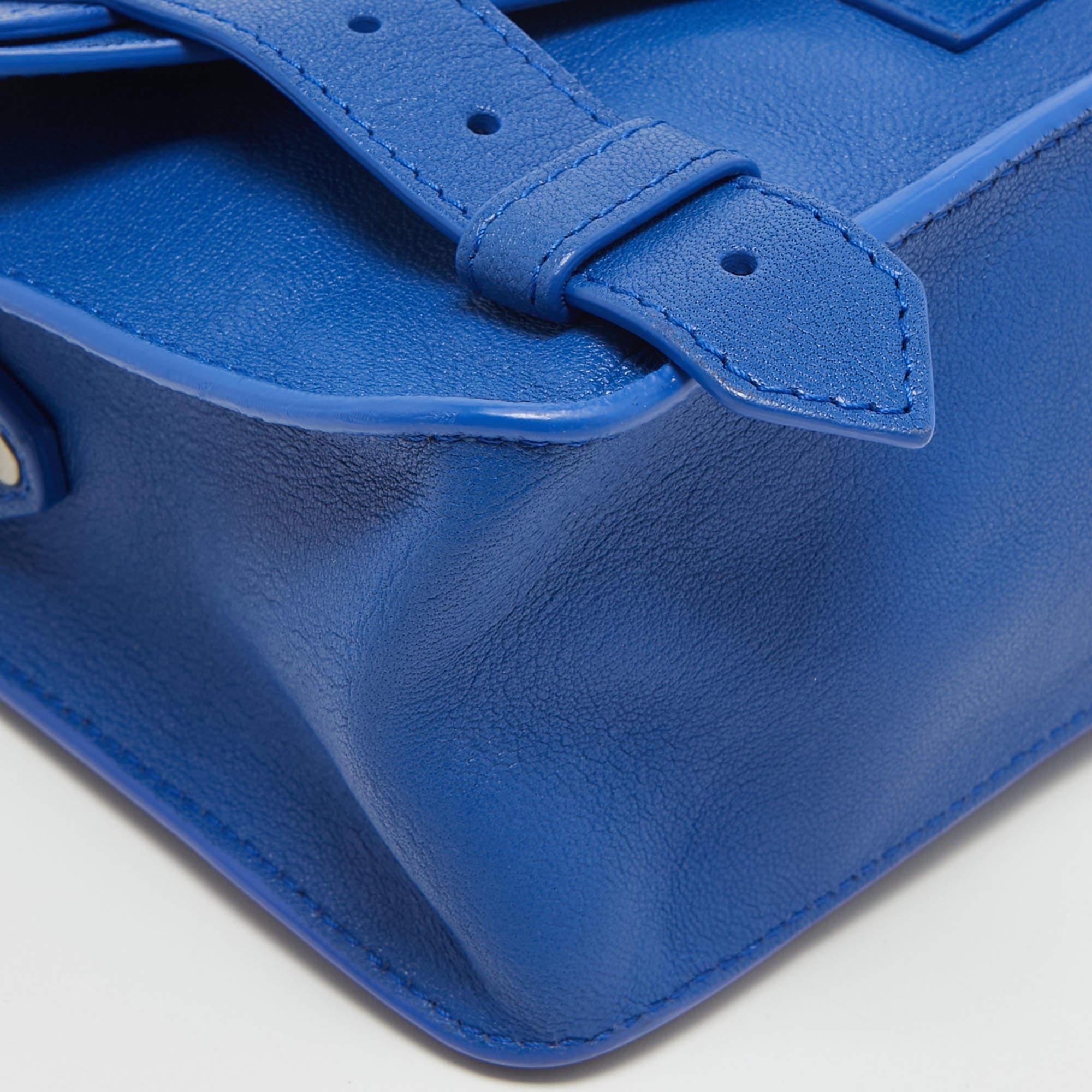 Proenza Schouler Blaue Mini PS1 Umhängetasche aus Leder im Angebot 1
