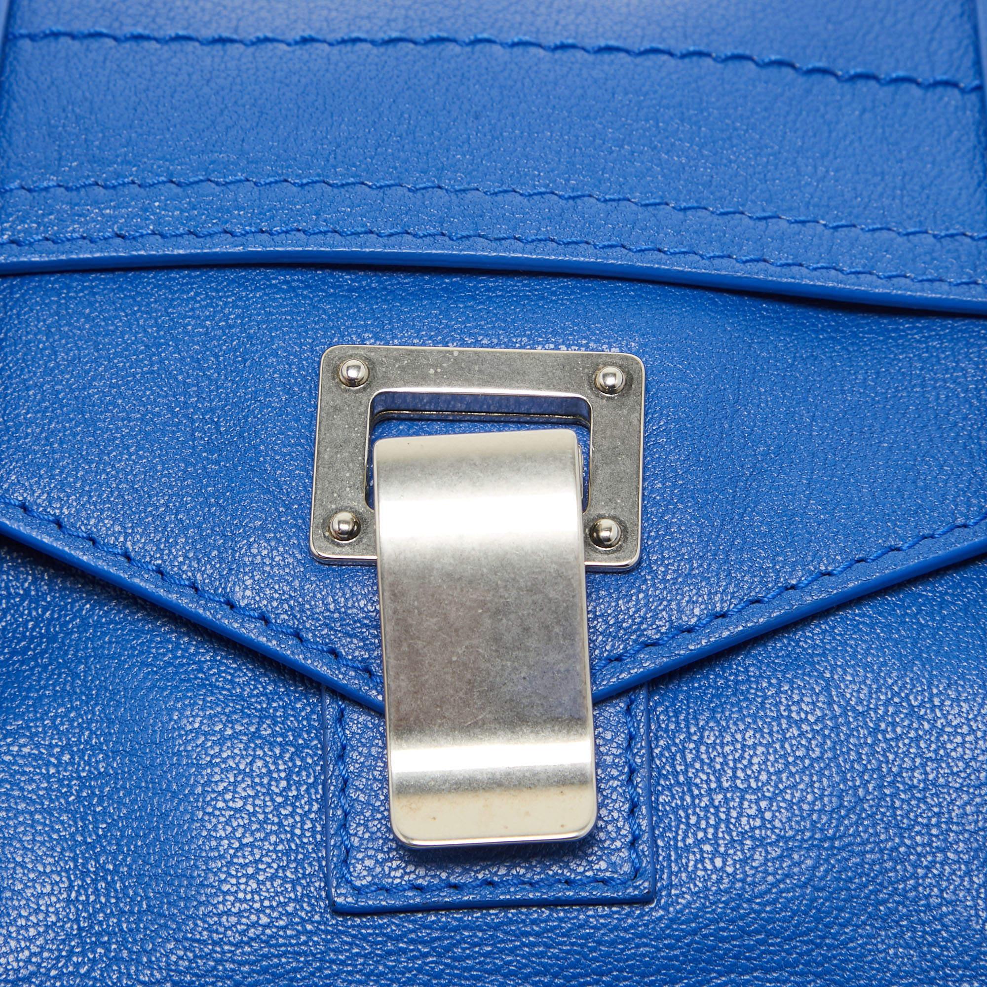 Proenza Schouler Blaue Mini PS1 Umhängetasche aus Leder im Angebot 3