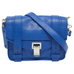 Proenza Schouler Blue Leather Mini PS1 Crossbody Bag
