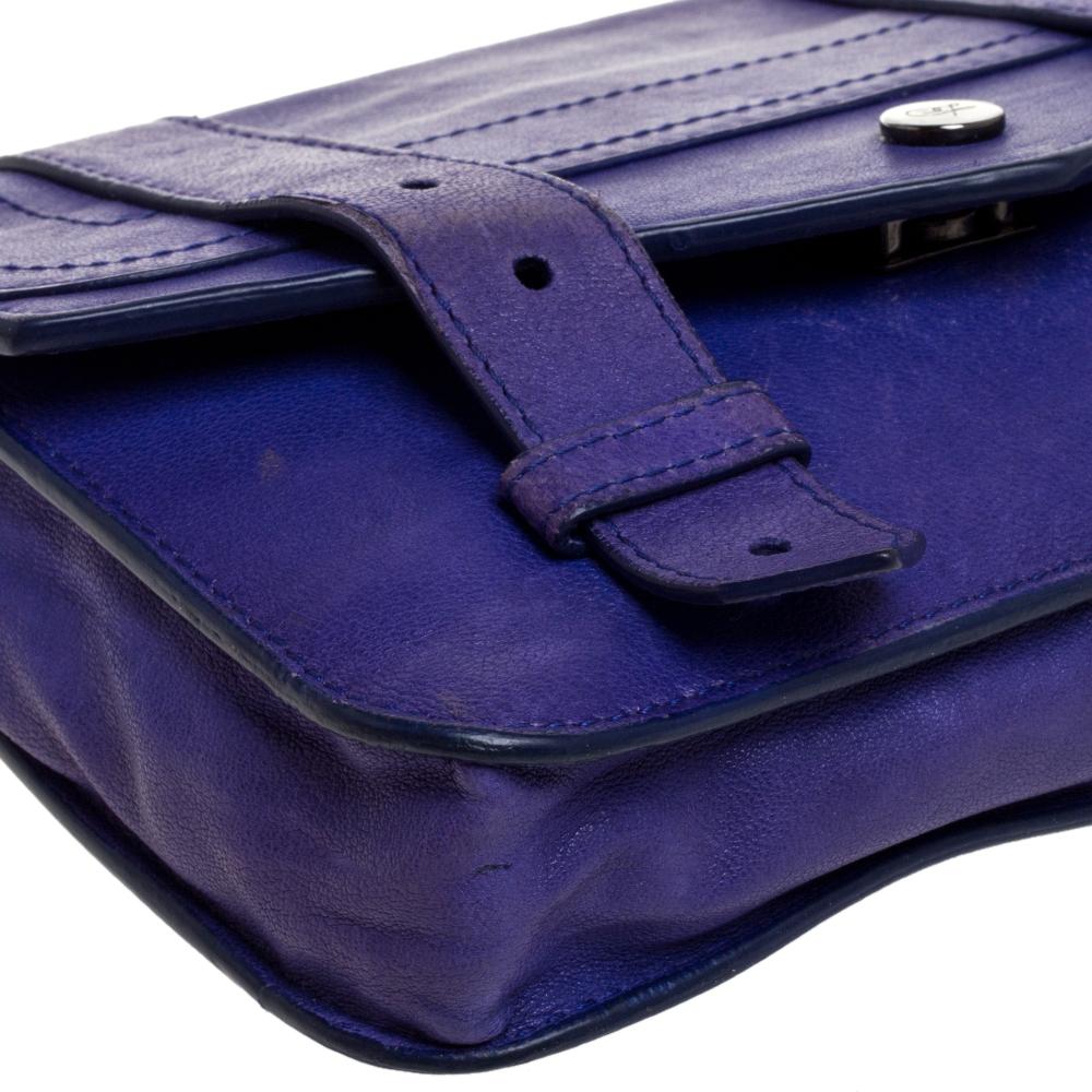 Proenza Schouler Blue Leather PS1 Wallet On Chain In Fair Condition For Sale In Dubai, Al Qouz 2