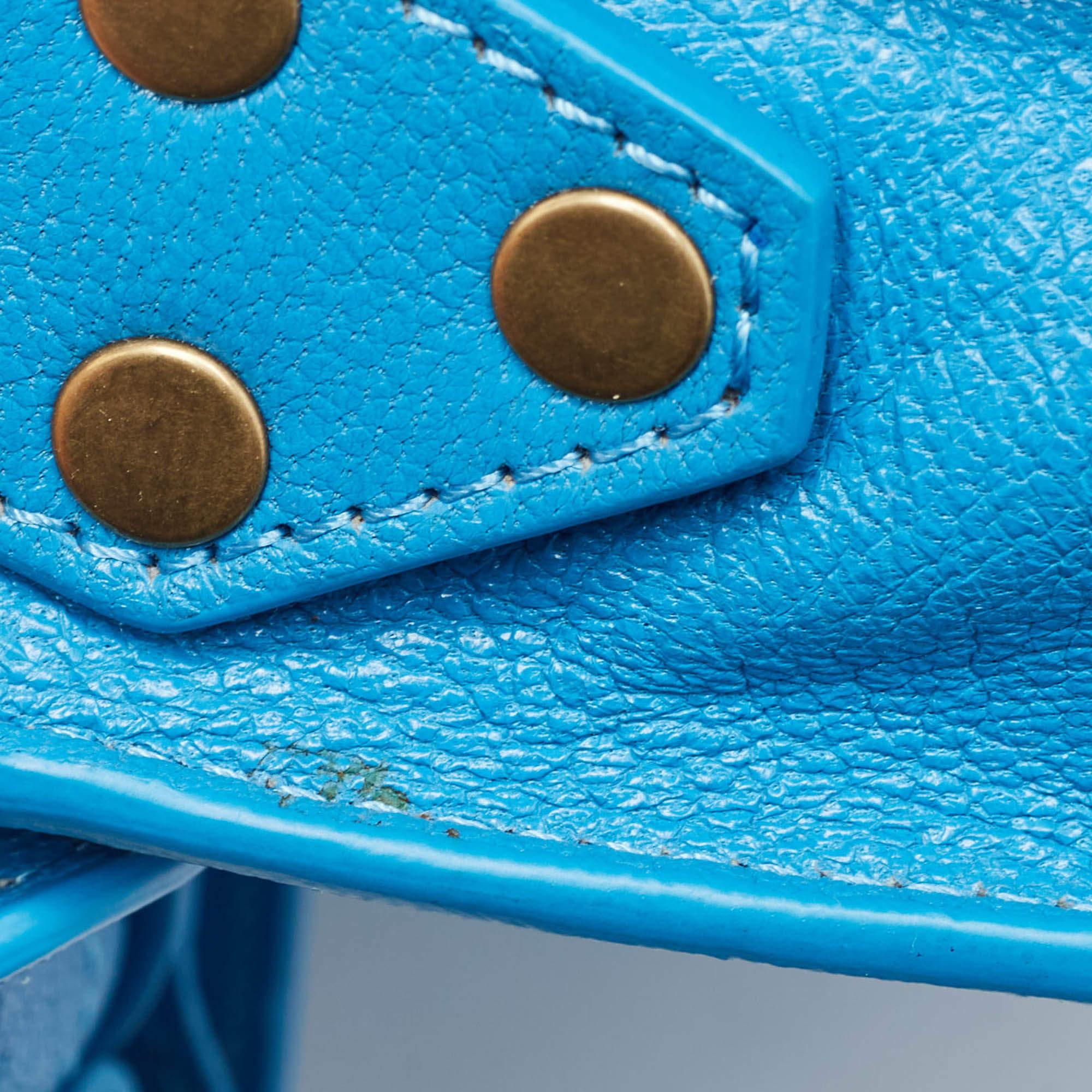 Proenza Schouler Blaue Ledertasche mit Griff oben aus Zinn PS1 im Angebot 1