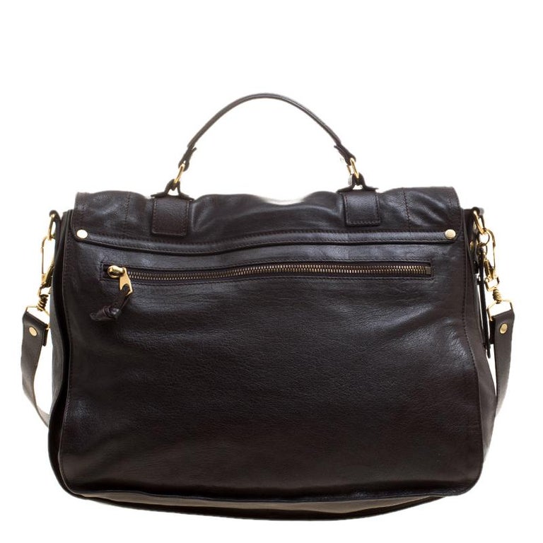 Proenza Schouler Brown Leather Large PS1 Top Handle Bag For Sale at 1stdibs