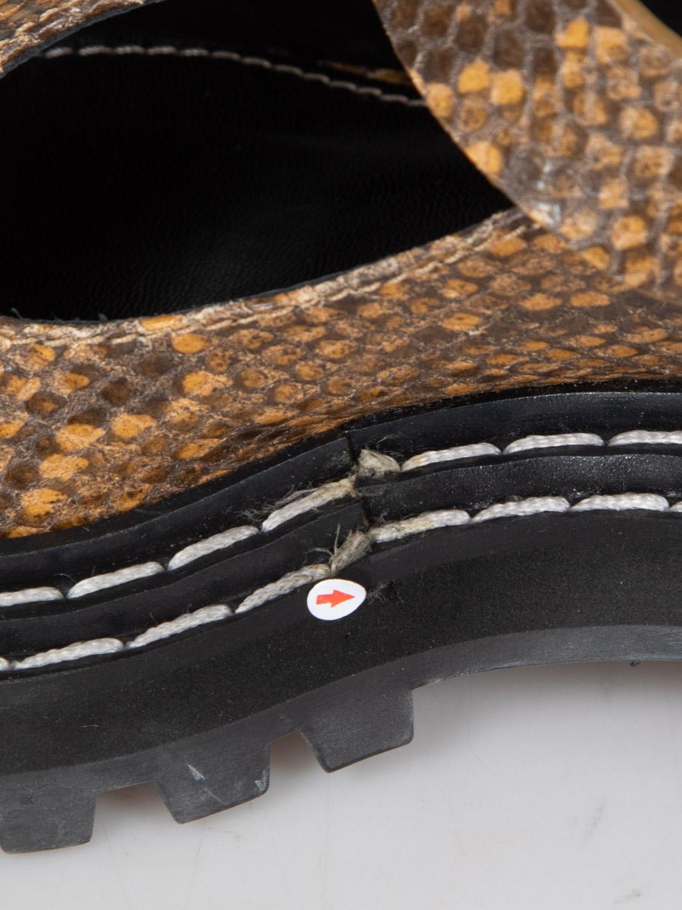 Proenza Schouler - Mary Janes marrone con serpente in rilievo - taglia IT 38 in vendita 3