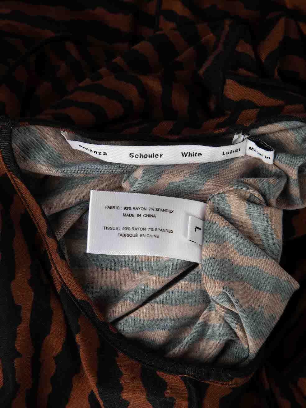 Proenza Schouler Brown Striped Long Sleeve Dress Size L For Sale 2