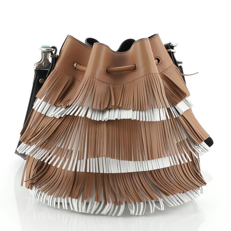 Brown Proenza Schouler Bucket Bag Fringe Leather Medium