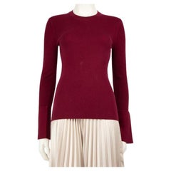 Proenza Schouler Burgundy Silk Flared Sleeve Top Size M