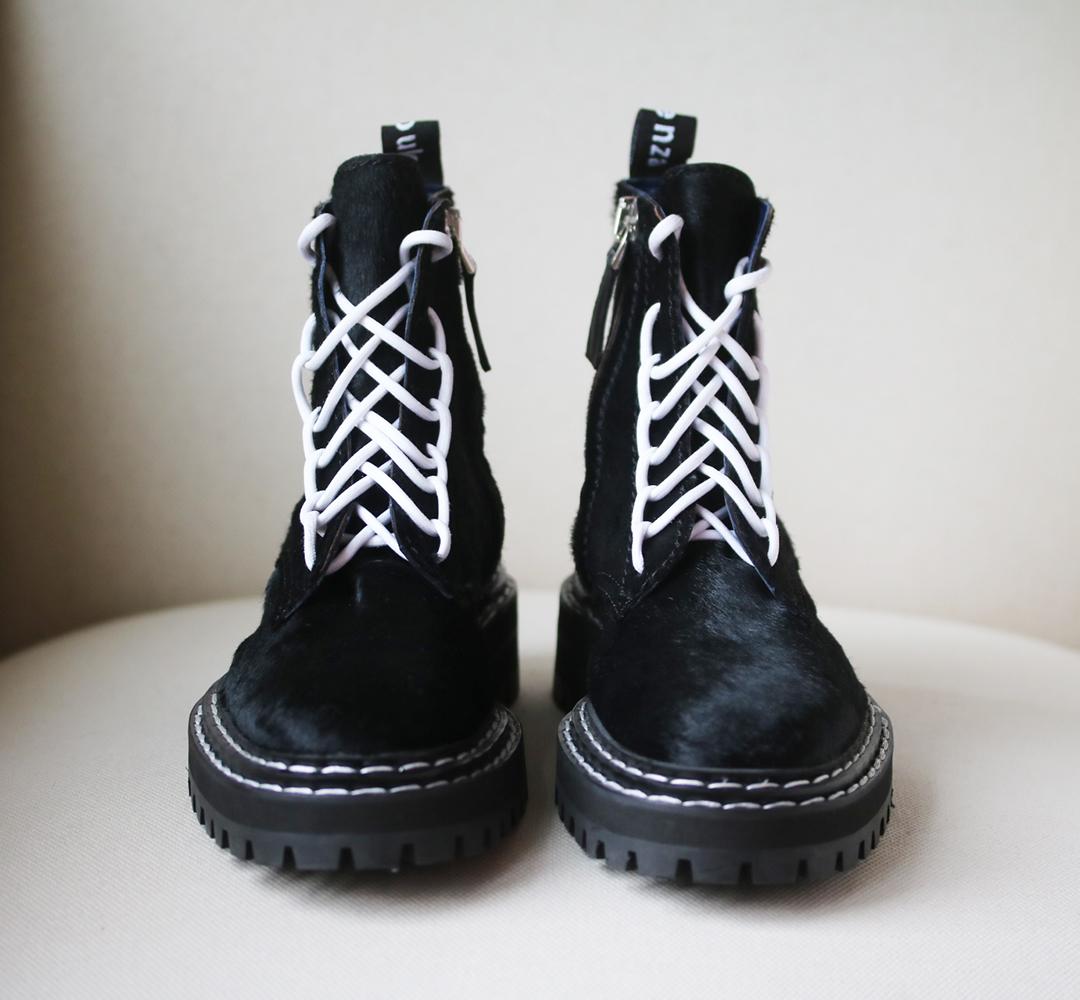 Black Proenza Schouler Calf-Hair Ankle Boots