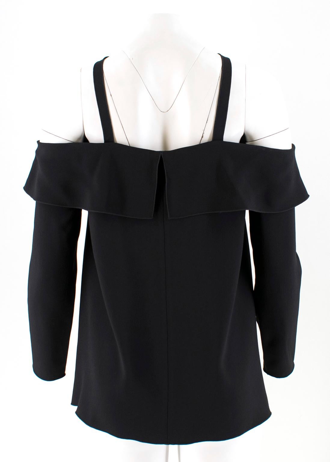 Proenza Schouler Cold-Shoulders Long Sleeved Black Top US 0-2 In Excellent Condition For Sale In London, GB