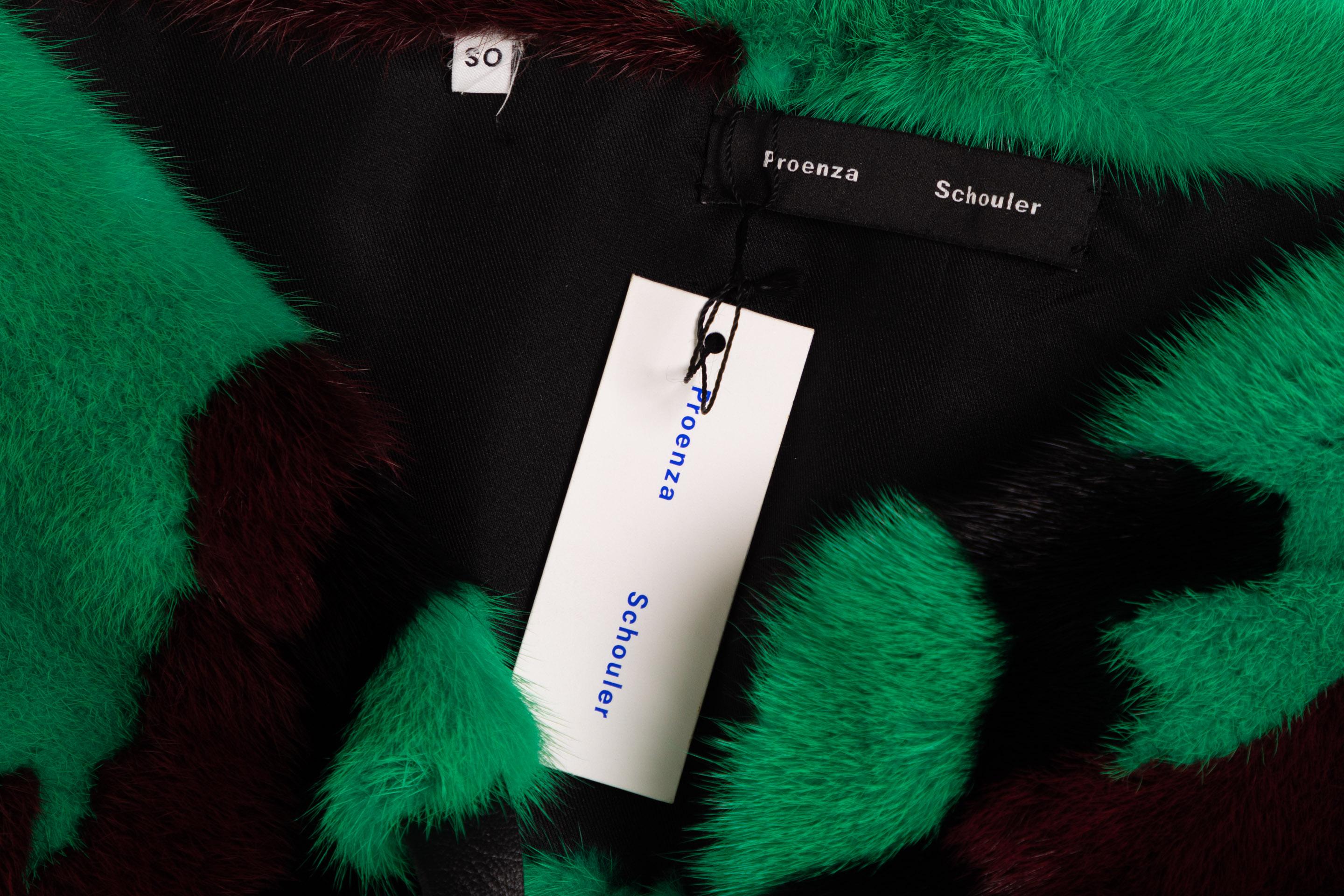 Proenza Schouler Colorful Mink Fur Leather Shrug, 2016 For Sale 5