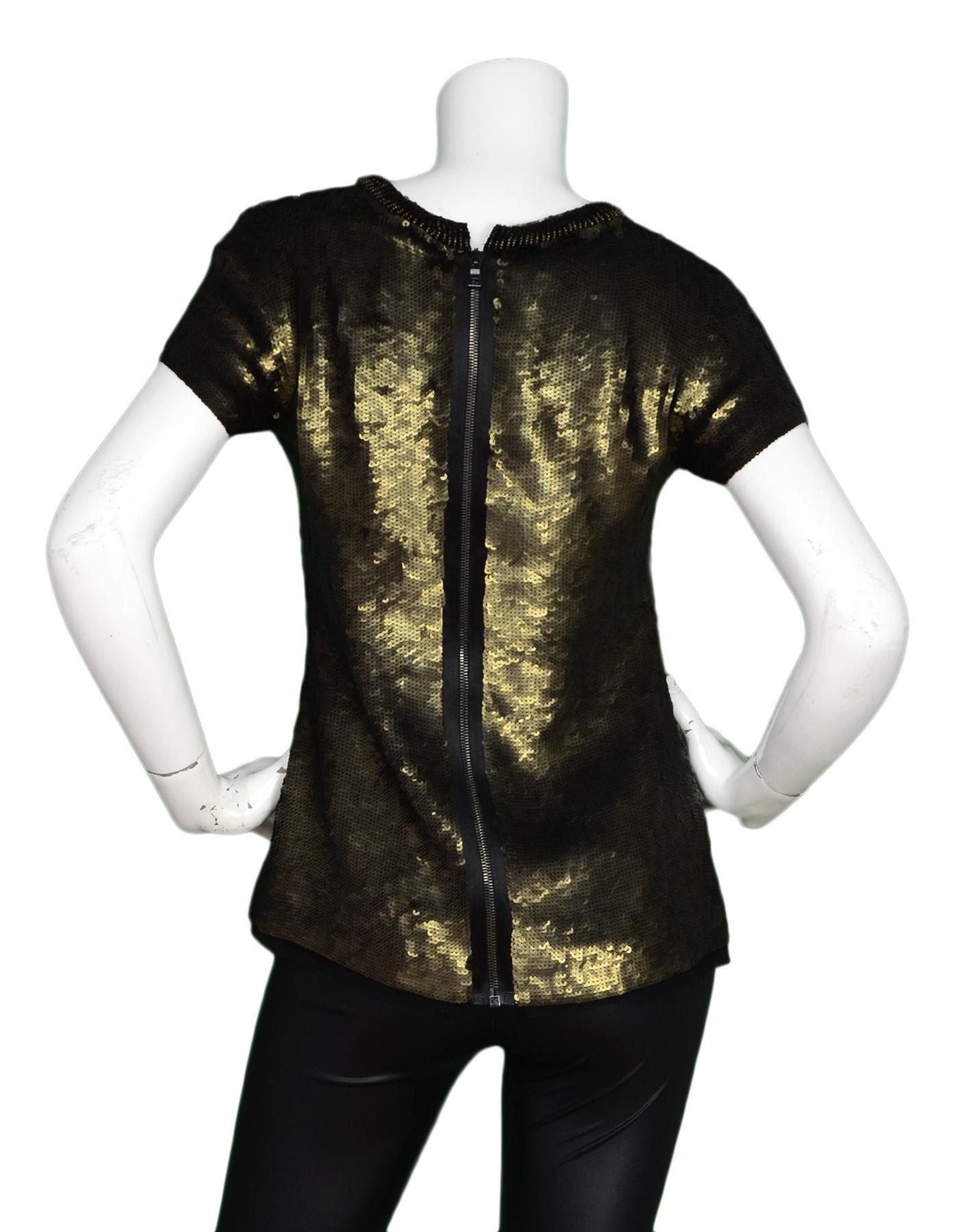 copper sequin blouse