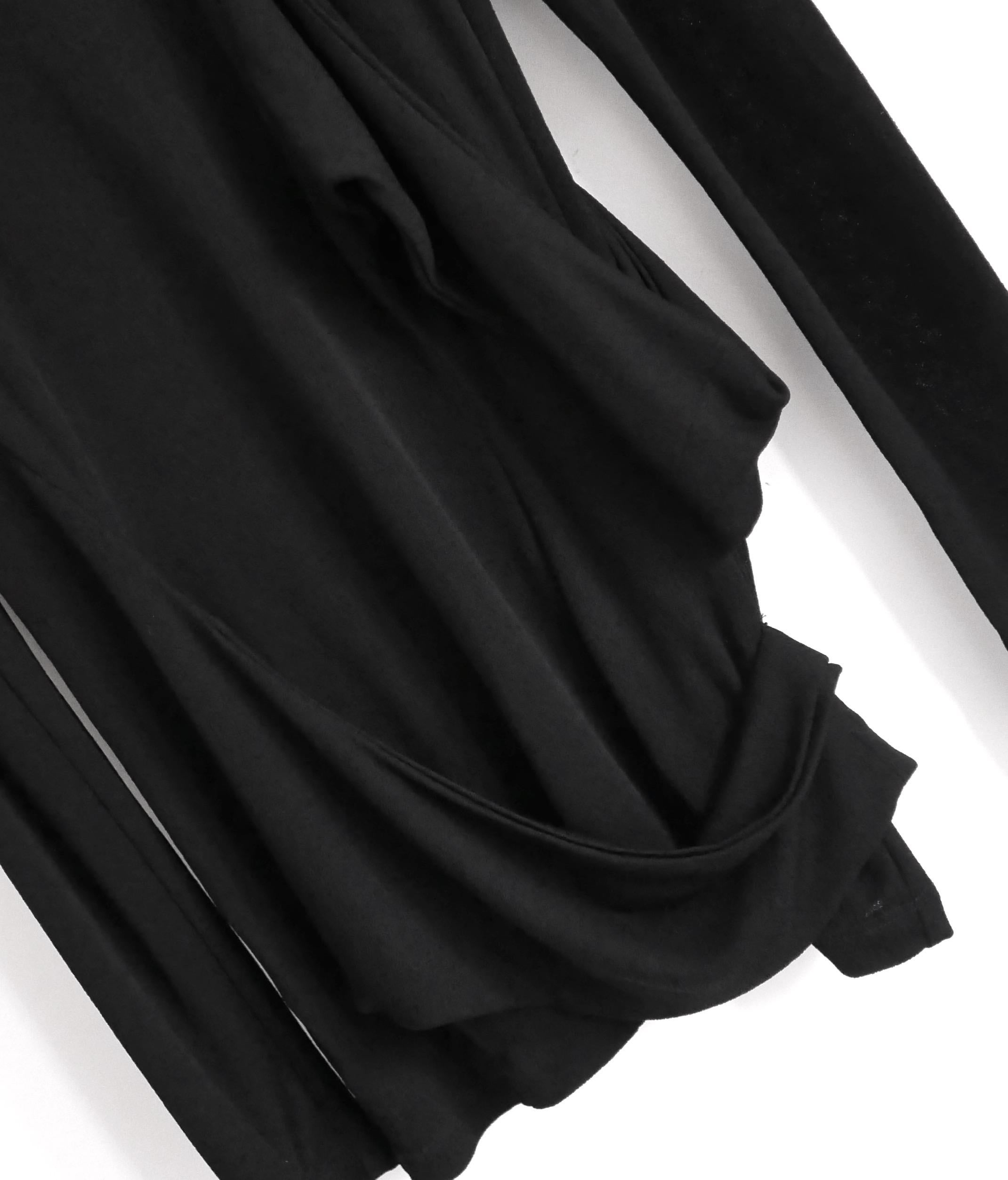 Edgy luxe Proenza Schouler draped long sleeve top. Bought for £895 and new with tag. Made from super stretchy black viscose crepe, it has a super complex cut with gorgeous architectural draping throughout. Has a form fitting cut with long sleeves